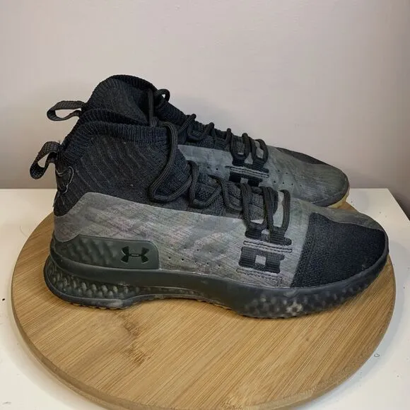 Under Armour Project Rock 1 Mens Size 8 Shoes 3020788-002 Black Green Crossfit