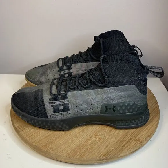 Under Armour Project Rock 1 Mens Size 8 Shoes 3020788-002 Black Green Crossfit