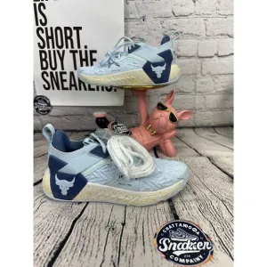 Under Armour Project Rock 6 Training Shoes Womens 7.5 Blue Crossfit Sneakers NEW