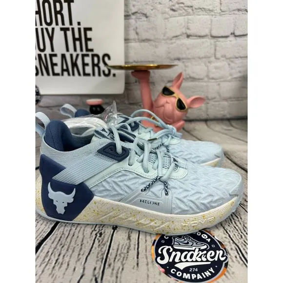 Under Armour Project Rock 6 Training Shoes Womens 7.5 Blue Crossfit Sneakers NEW