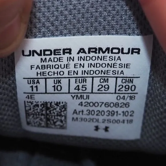 Under Armour UA Surge Performance Shoes &quot;Steel Grey&quot; 3020391-102 Men's 11 (4E)