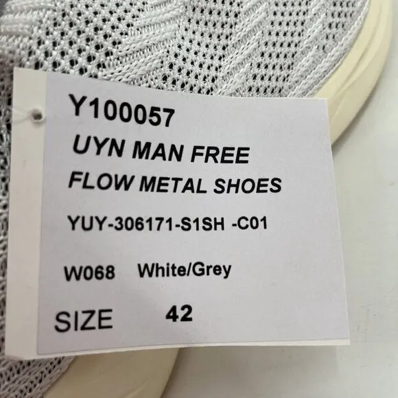 UYN Sports Man Free Flow Metal Shoes Size 42 men's hemp soles