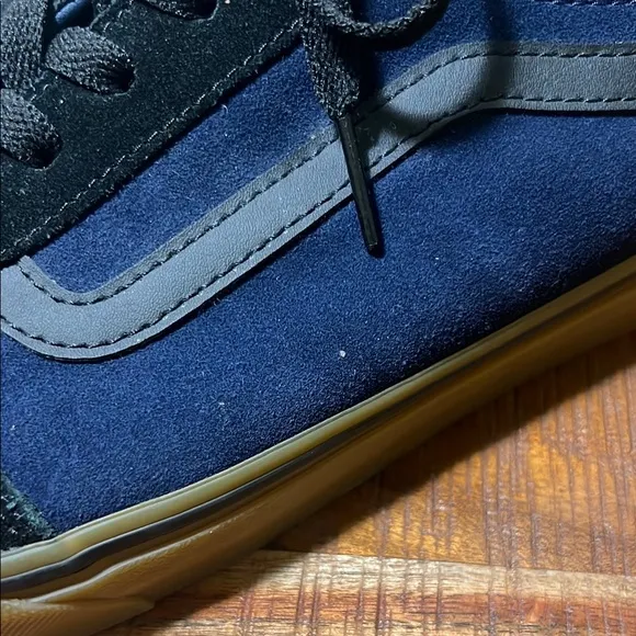 Vans Black and Blue Sneakers with Classic Design, Mens 13