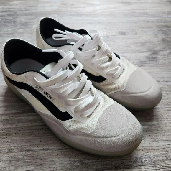 VANS Men's Ave Pro Blanc De Blanc White Black Skate Shoe Sneakers M 7 / W 8.5 US