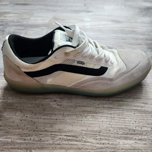 VANS Men's Ave Pro Blanc De Blanc White Black Skate Shoe Sneakers M 7 / W 8.5 US