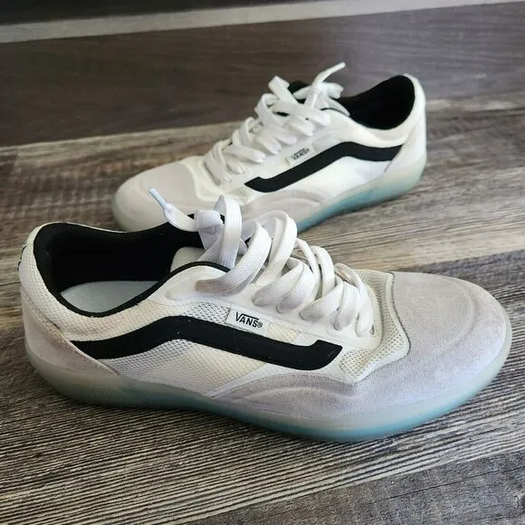 VANS Men's Ave Pro Blanc De Blanc White Black Skate Shoe Sneakers M 7 / W 8.5 US