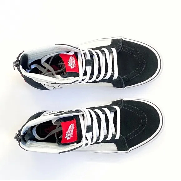 Vans Peanuts Snoopy SK8-hi black suede white canvas high top shoes