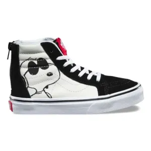 Vans Peanuts Snoopy SK8-hi black suede white canvas high top shoes