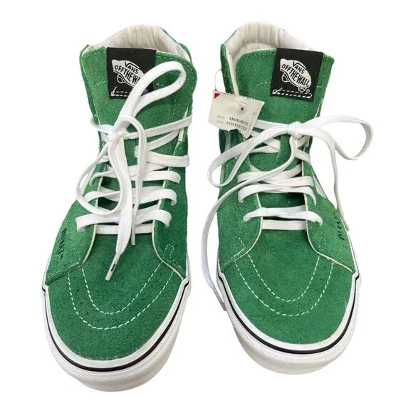 VANS SK8-HI AWAKE NY GREEN SUEDE WHITE BLUE RED CHECKERBOARD SKATE sz 10