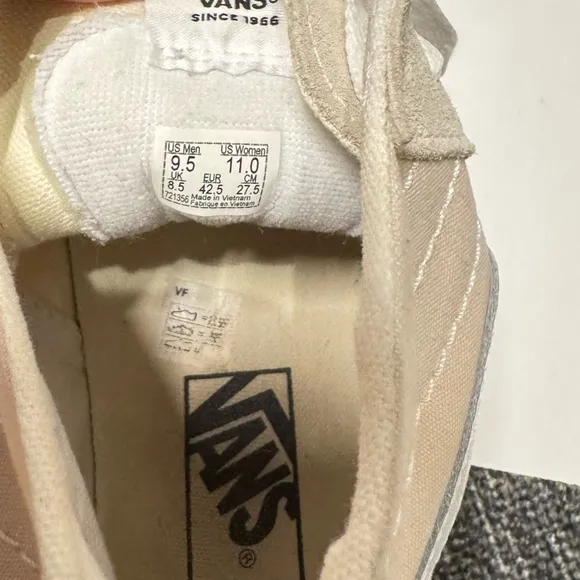Vans Sk8-Hi Men’s Tapered Checkerboard Foxing High Top Sneakers M9.5 W11 Cream