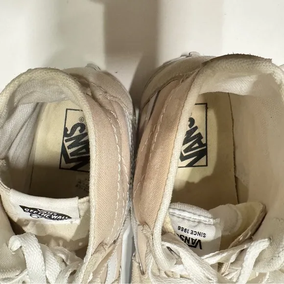 Vans Sk8-Hi Men’s Tapered Checkerboard Foxing High Top Sneakers M9.5 W11 Cream