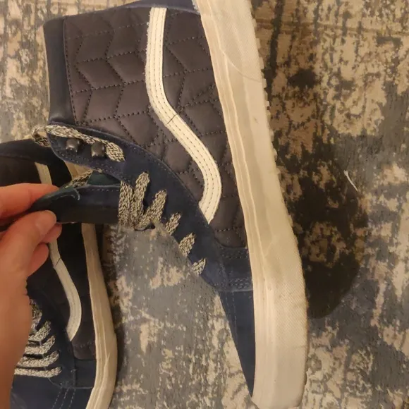 Vans SK8-Hi Scotchgard Men's Sz 8.5 All Weather Blue Suede Shoes Sneakersgafaul-
