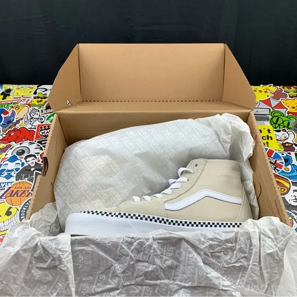 Vans Sk8-Hi Tan Checkered Tapered Women's Various Sizes