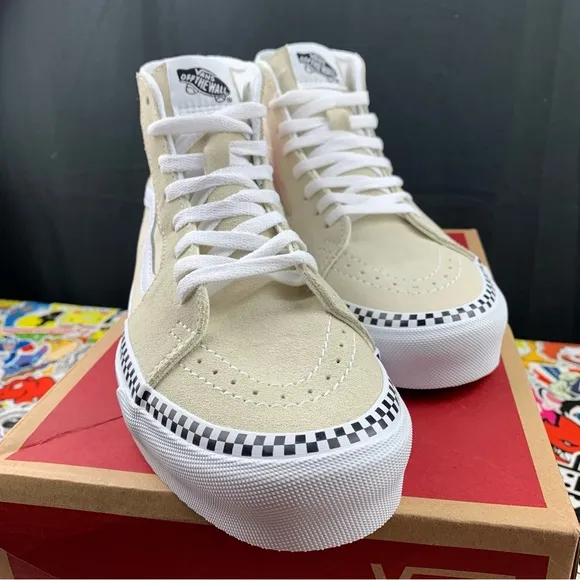 Vans Sk8-Hi Tan Checkered Tapered Women's Various Sizes