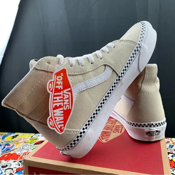 Vans Sk8-Hi Tan Checkered Tapered Women's Various Sizes