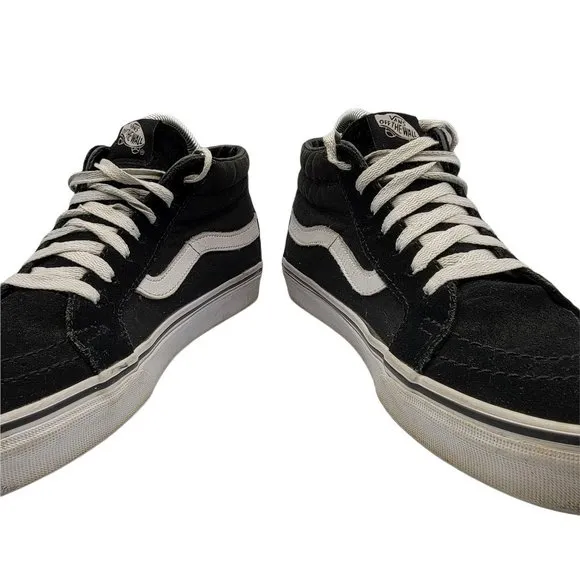 Vans Sk8-Mid Black Rose With Thorns Shoes High Top Mens 8.5 - Womens 10 721356
