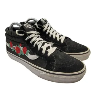 Vans Sk8-Mid Black Rose With Thorns Shoes High Top Mens 8.5 - Womens 10 721356