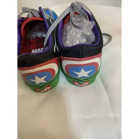 Vans x Marvel Avengers Old Skool Shoes Captain America‎ Sneaker Mens Sz 6.5 /8.0