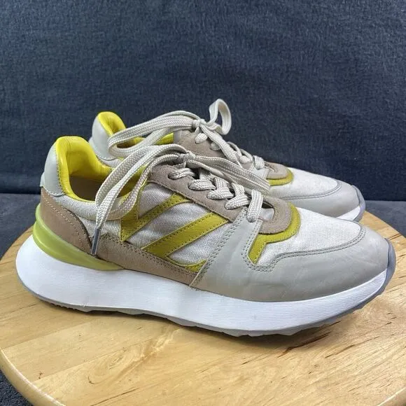 VELEZ TECHNOLOGICAL Athletic Shoes Tennis Leather Canvas Women's Size 39 Neutral