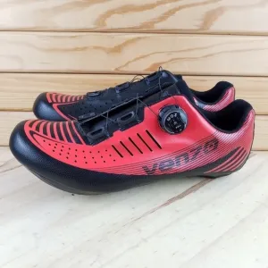 VENZO Men's Cycling Biking Spinning Shoes Black Red 12 US 47 EUR