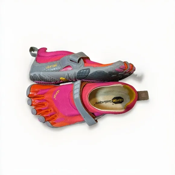 Vibram Fivefingers Bikila W343 Women's 38EU Magenta Orange  Gray Running Shoes