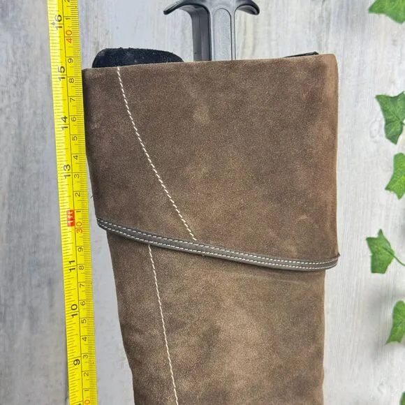 VIC MATIE Knee High Brown Suede Leather Boots from Italy EU 38 Womens US Size 8