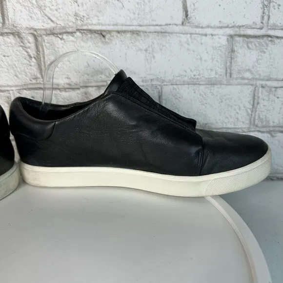 Vince Black Sneakers Cantara Leather Slip On Shoes Neutral Minimal 9 39