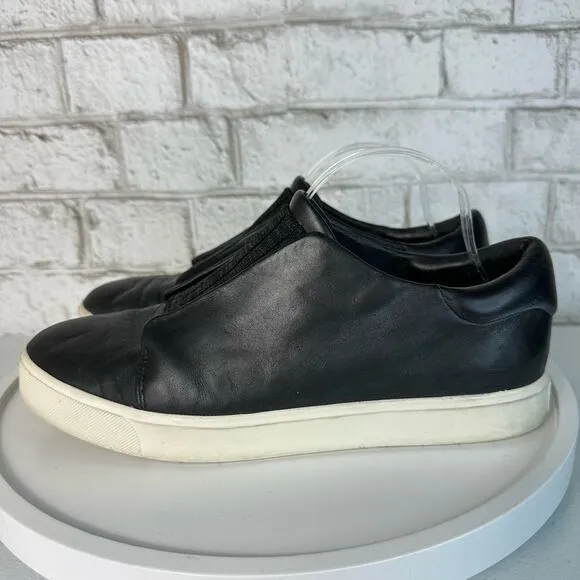 Vince Black Sneakers Cantara Leather Slip On Shoes Neutral Minimal 9 39