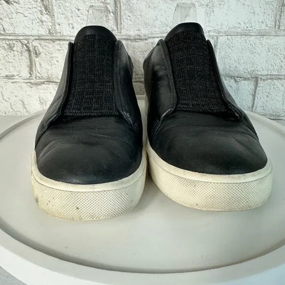 Vince Black Sneakers Cantara Leather Slip On Shoes Neutral Minimal 9 39