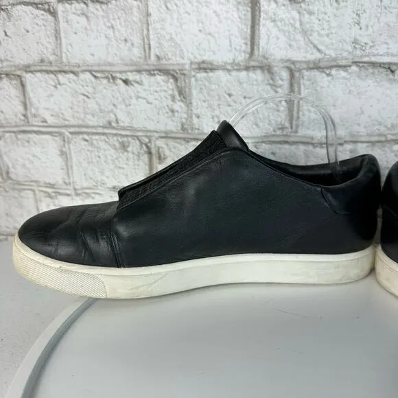 Vince Black Sneakers Cantara Leather Slip On Shoes Neutral Minimal 9 39