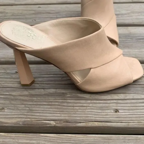 Vince Camuto Averessa Nude Leather Mule Heels 9