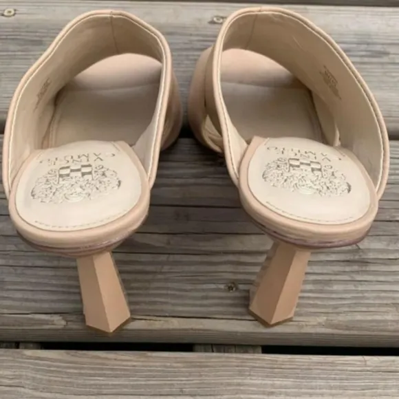 Vince Camuto Averessa Nude Leather Mule Heels 9