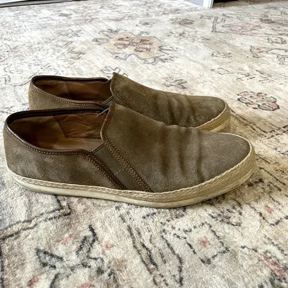 Vince Tan Suede Leather Casual Slip On Sneaker Acker Shoes Mens Size 9