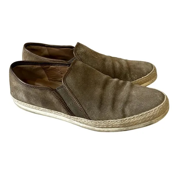 Vince Tan Suede Leather Casual Slip On Sneaker Acker Shoes Mens Size 9