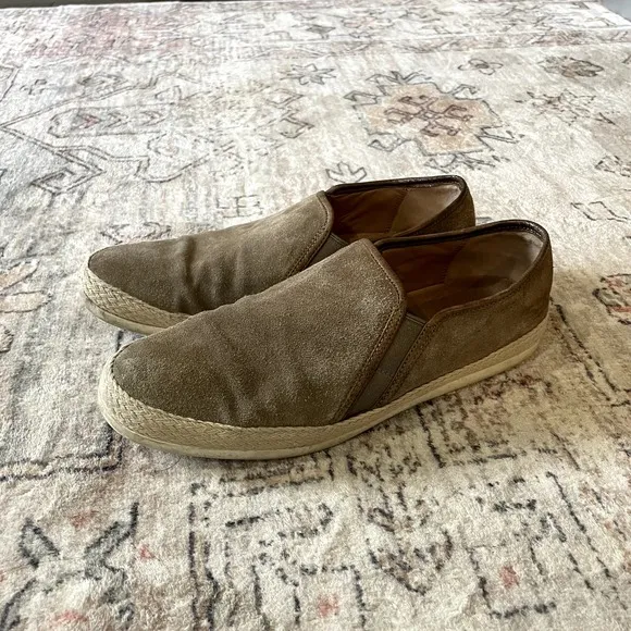 Vince Tan Suede Leather Casual Slip On Sneaker Acker Shoes Mens Size 9