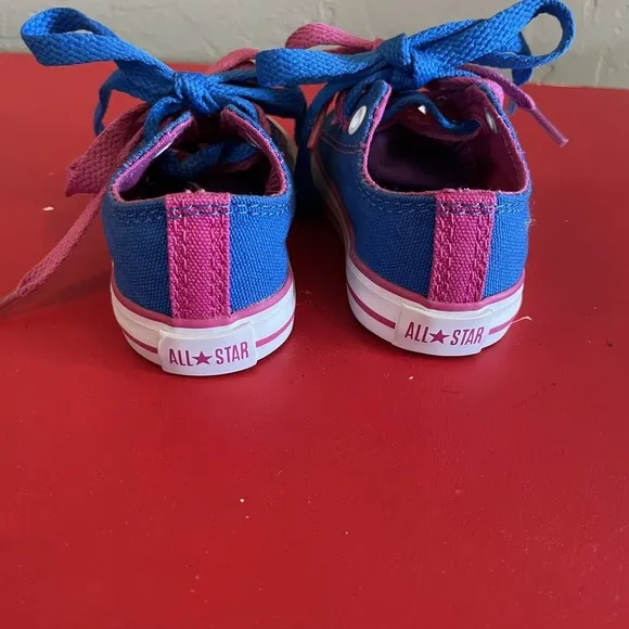 Vintage 2005 Converse All Star Baby Toddler Pink/Blue Shoes Size 3 Low Tops