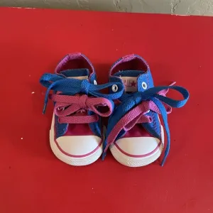 Vintage 2005 Converse All Star Baby Toddler Pink/Blue Shoes Size 3 Low Tops