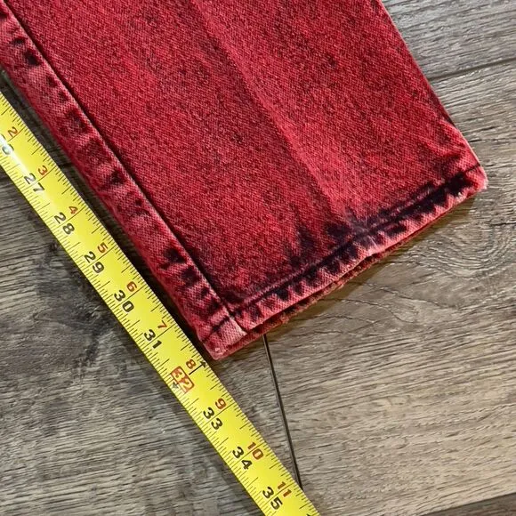Vintage 80s Wrangler Red Acid Wash High-Rise Jeans Made in USA - Women's 30 x 32