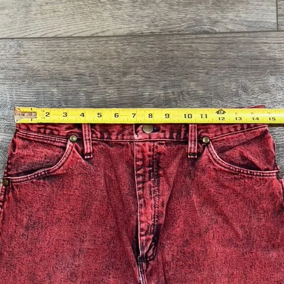 Vintage 80s Wrangler Red Acid Wash High-Rise Jeans Made in USA - Women's 30 x 32