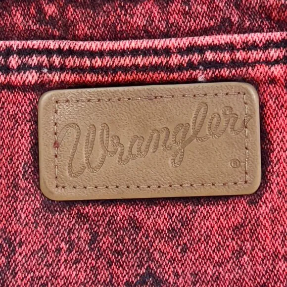 Vintage 80s Wrangler Red Acid Wash High-Rise Jeans Made in USA - Women's 30 x 32