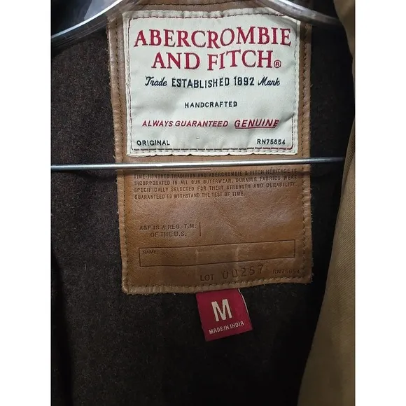 VINTAGE ABERCROMBIE &amp; FITCH DISTRESSED MILITARY JACKET BROWN MEN'S SIZE Medium‎