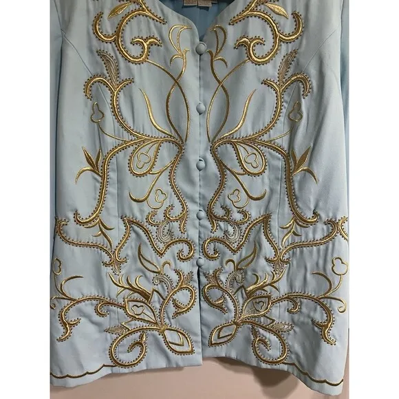 Vintage fifthSunday skirt Set Jacket, Shoulder Pads embroidery Mother’s Day  U