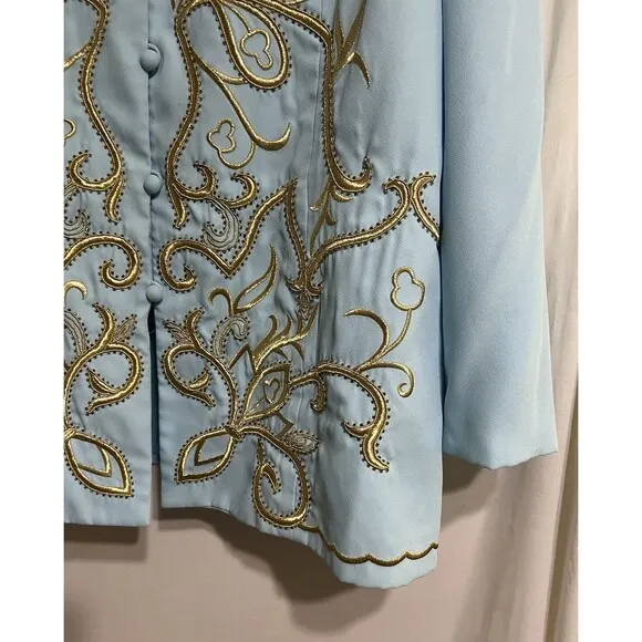 Vintage fifthSunday skirt Set Jacket, Shoulder Pads embroidery Mother’s Day  U