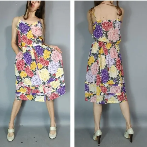 Vintage Floral Tank And Skirt Set xs s