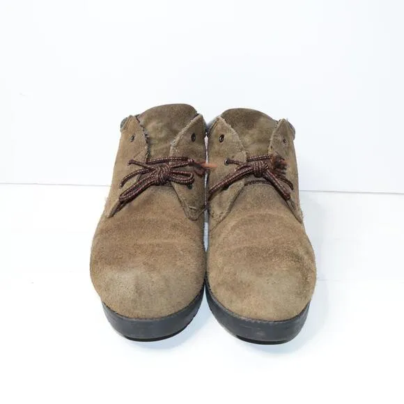 Vintage Lands End Brown Suede Lace Up Shoes Mens 9 B VTG SEE Outdoor Classic