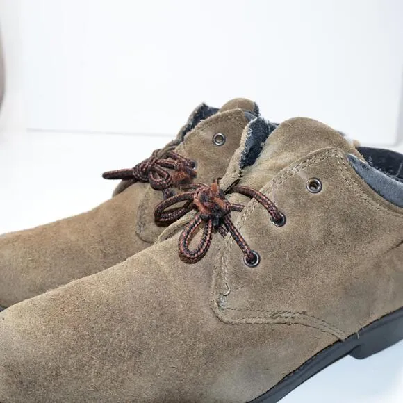 Vintage Lands End Brown Suede Lace Up Shoes Mens 9 B VTG SEE Outdoor Classic