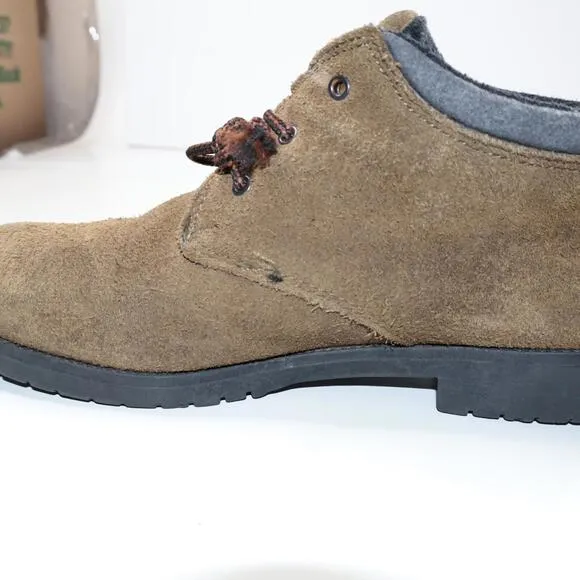 Vintage Lands End Brown Suede Lace Up Shoes Mens 9 B VTG SEE Outdoor Classic