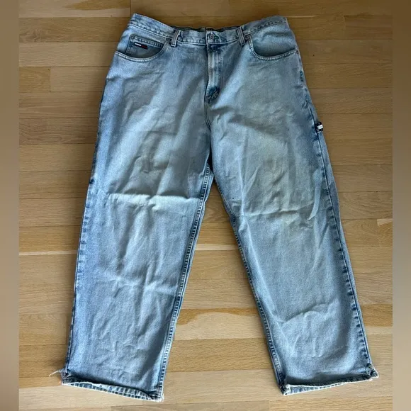 Vintage Tommy Hilfiger Carpenter Jeans 38x31 Measured Hammer Slot Stain