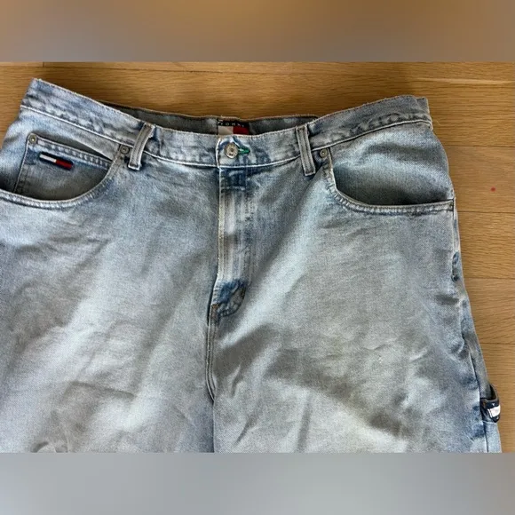Vintage Tommy Hilfiger Carpenter Jeans 38x31 Measured Hammer Slot Stain