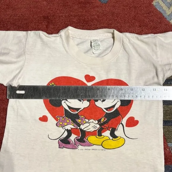 Vintage Youth size 12 &quot;Mickey Loves Minnie&quot; cotton tee shirt